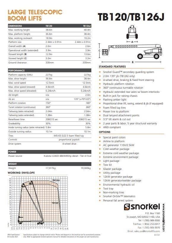Snorkel TB126J Teleskopske podizne platforme