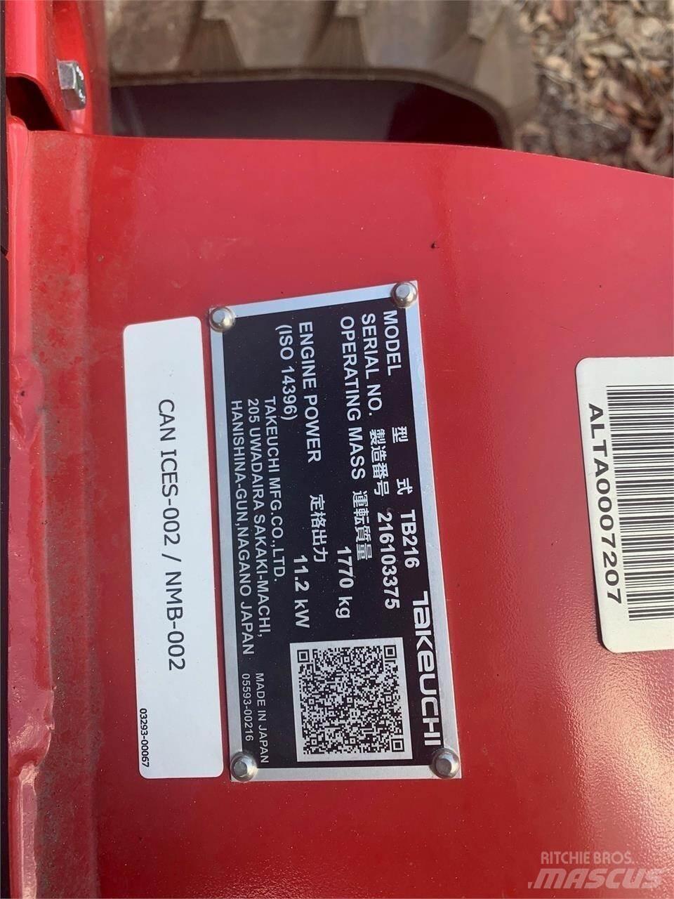 Takeuchi TB216 Mini bageri < 7t
