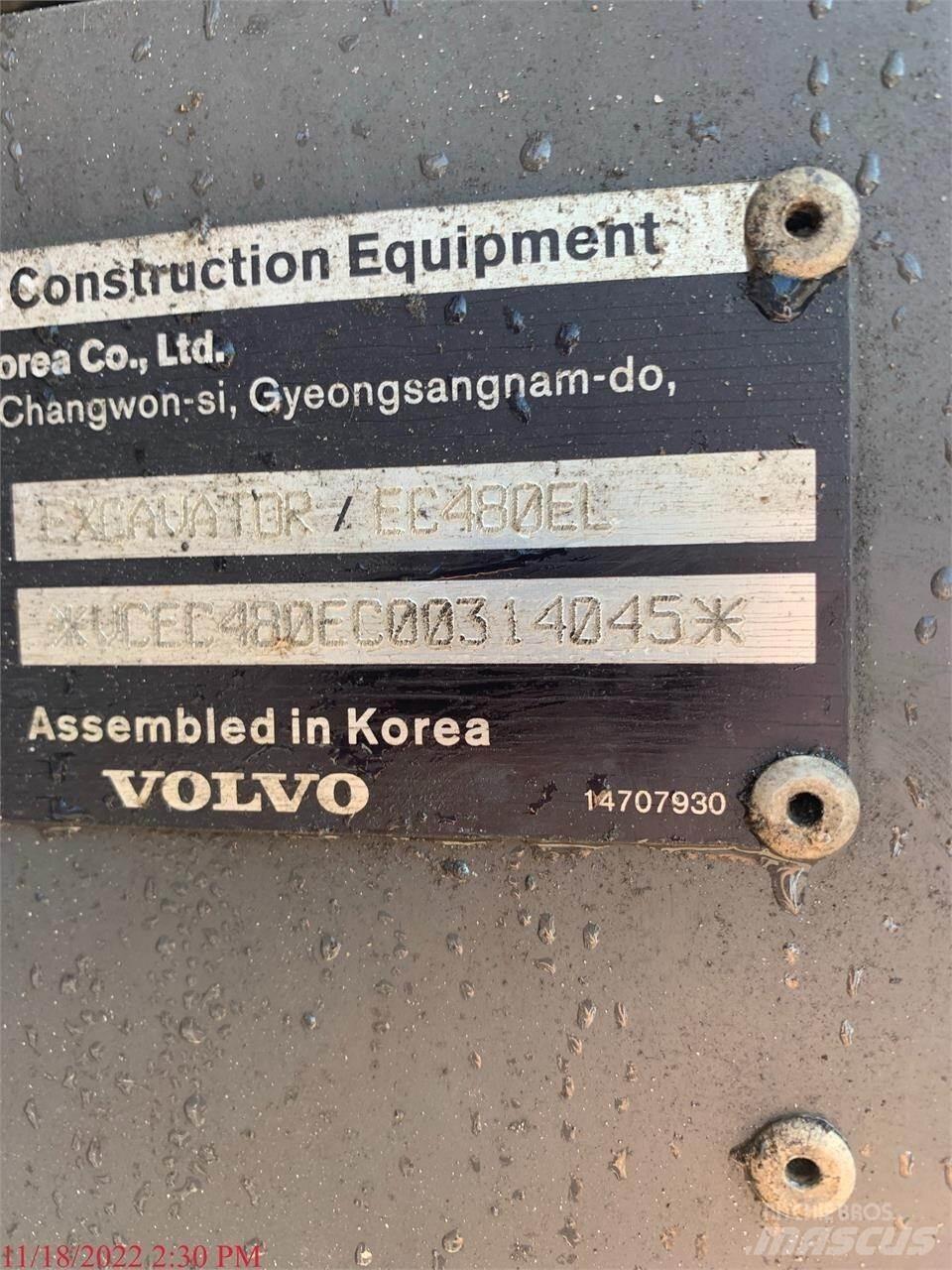 Volvo EC480EL Bageri guseničari