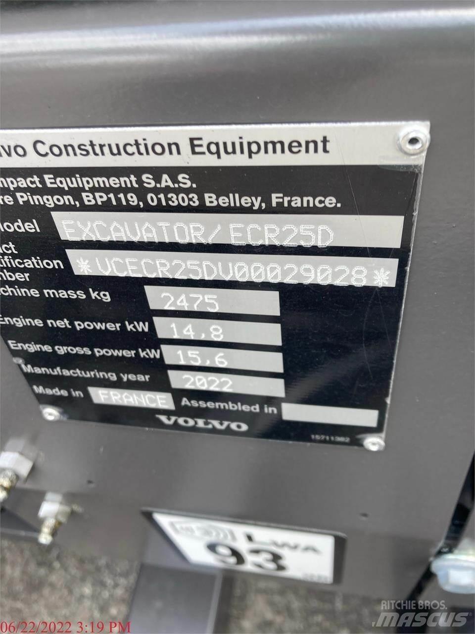 Volvo ECR25D Mini bageri < 7t