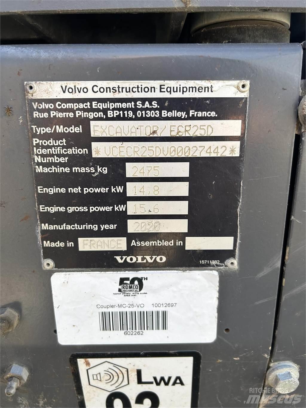 Volvo ECR25D Mini bageri < 7t