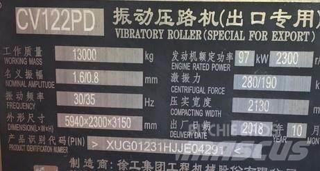 XCMG CV122PD Valjci sa duplim bubnjem