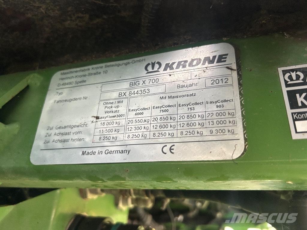 Krone Big X 700 Kombajni za stočnu hranu