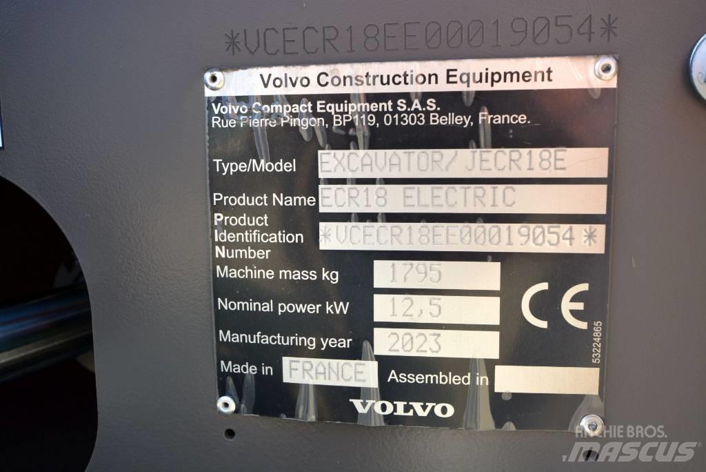 Volvo ECR18 electric Mini bageri < 7t