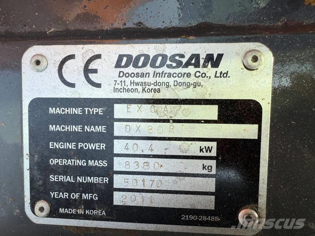 Doosan DX 80 R Midi bageri 7t – 12t