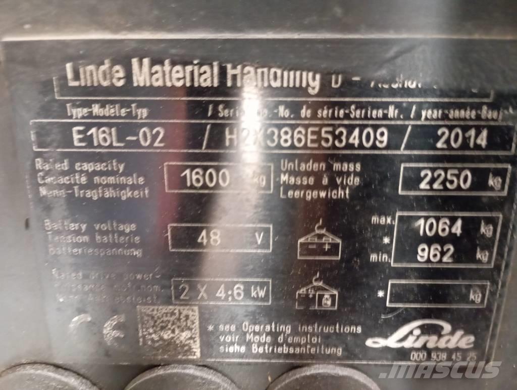 Linde E 16 Električni viljuškari