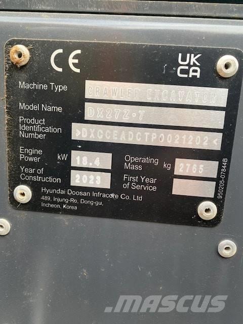 Develon DX 27 Z-7 Mini bageri < 7t