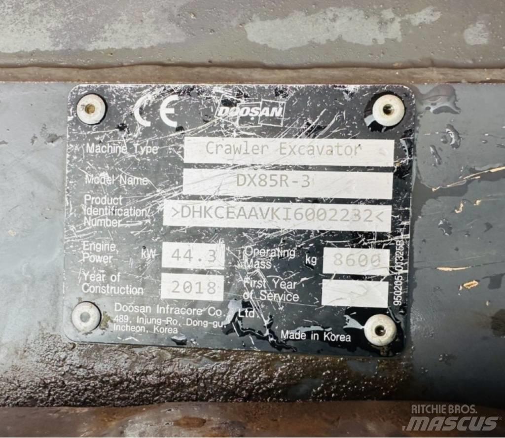 Doosan DX 85 R-3 Midi bageri 7t – 12t