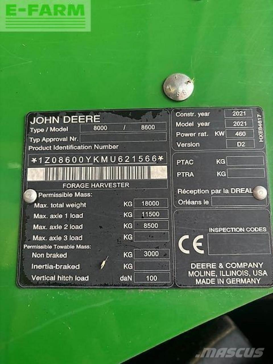 John Deere 8600 Mašine za stočnu hranu sa sopstvenim pogonom