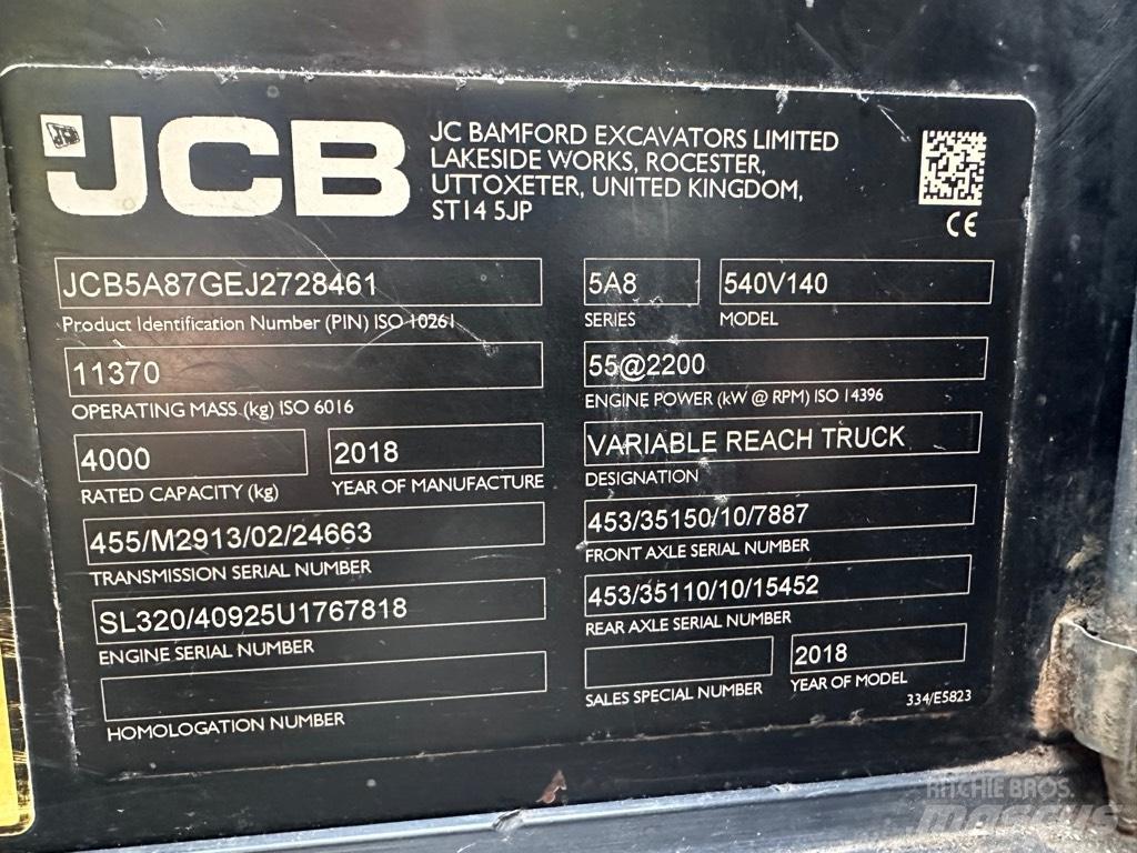 JCB 540-140 Teleskopski viljuškari