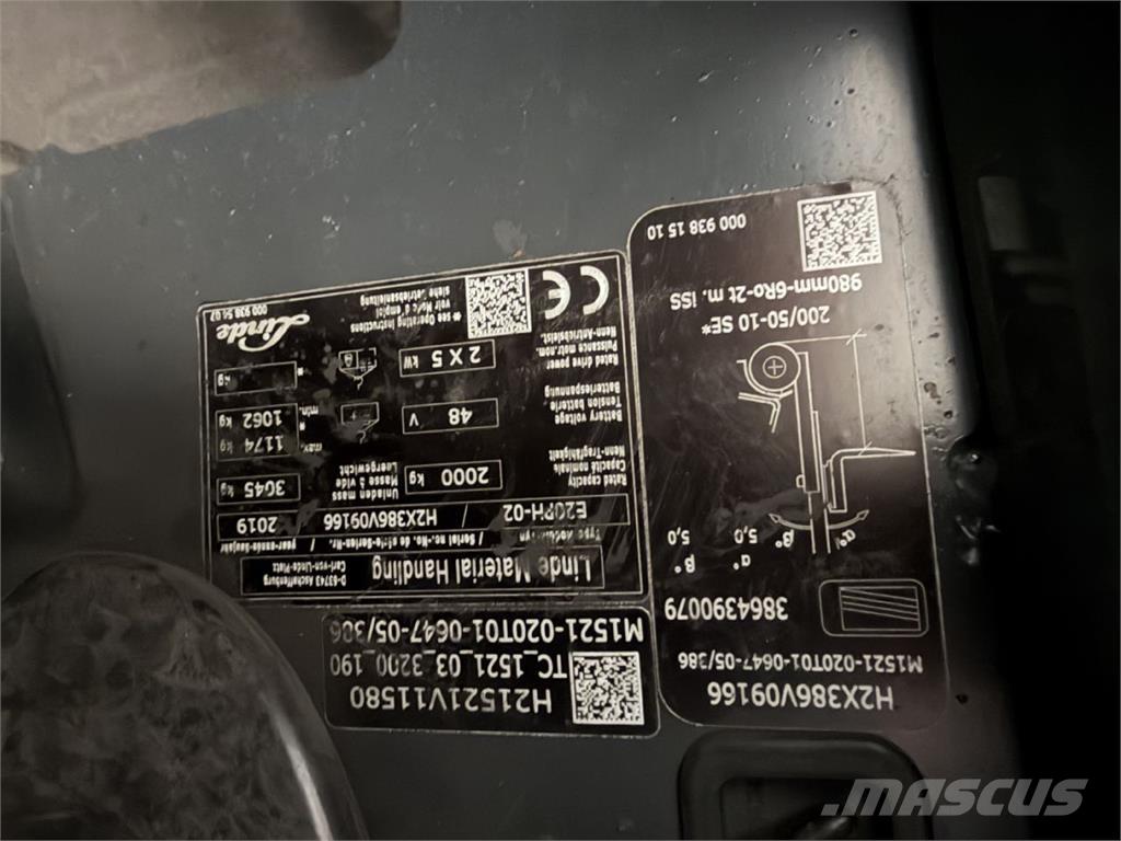 Linde E 20PH-02 Električni viljuškari