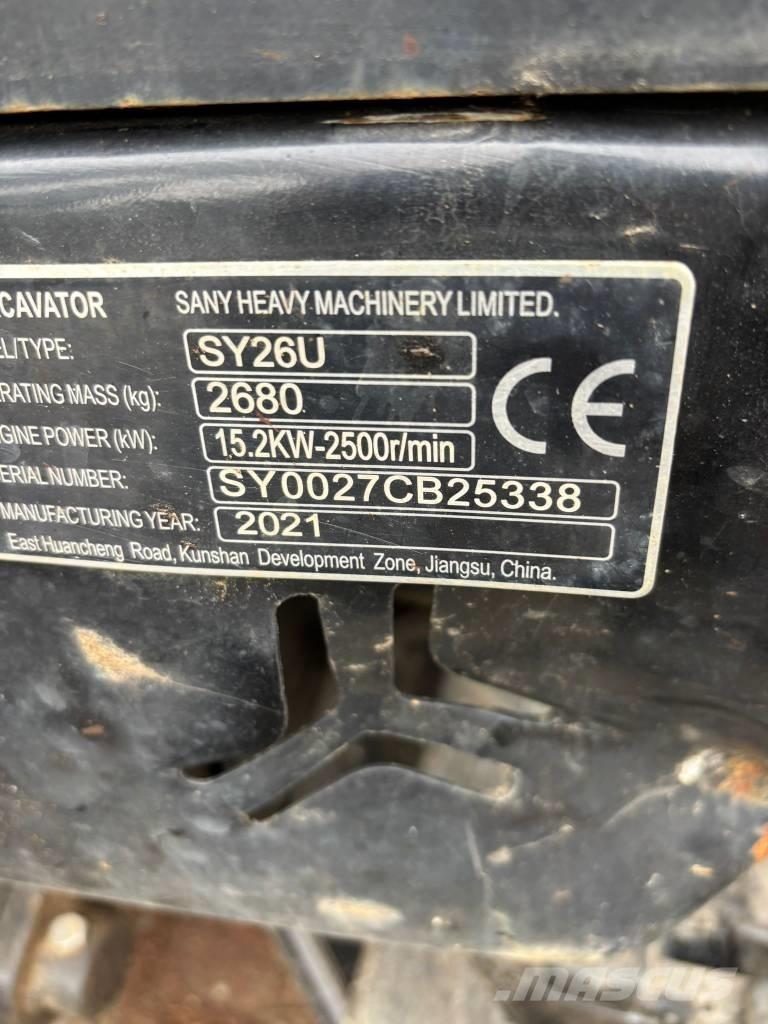 Sany SY 26 U Mini bageri < 7t
