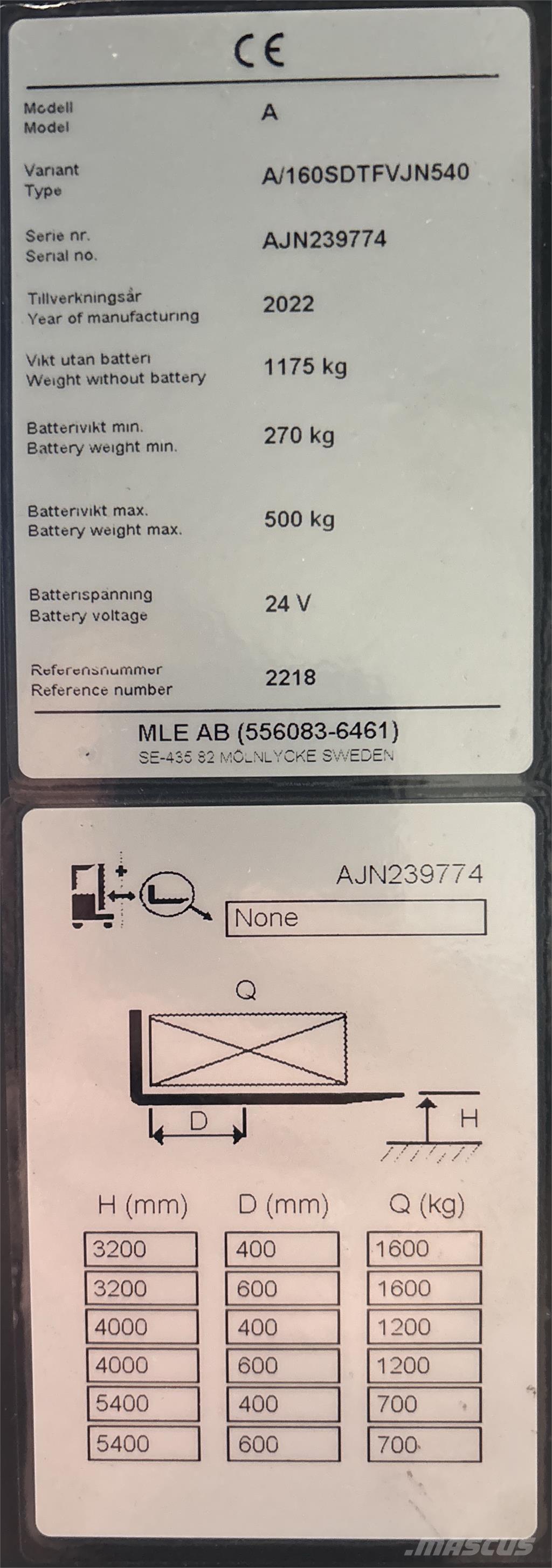 Atlet A160 Samopogonski ručni viljuškari