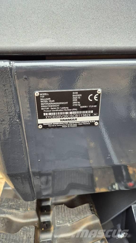 Yanmar SV26 Advance Mini bageri < 7t