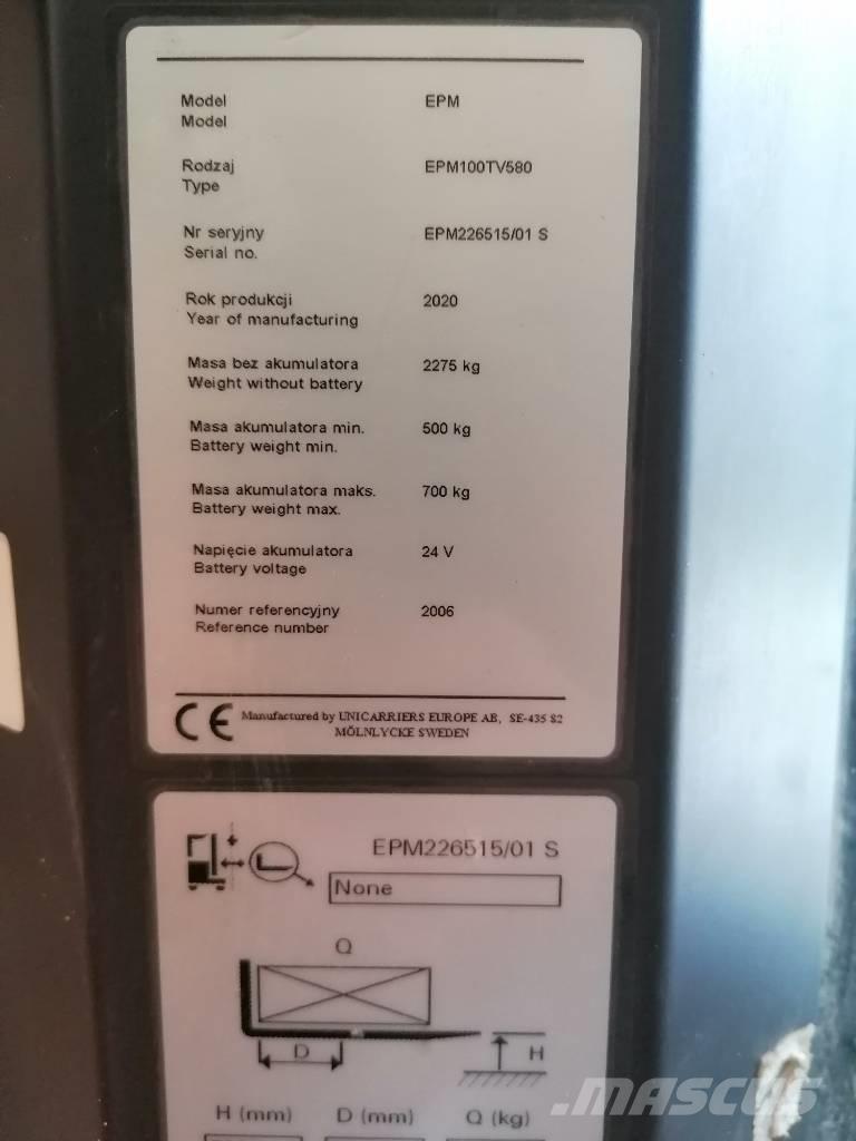 UniCarriers EPM100 Visoko dizajući komisioni viljuškar