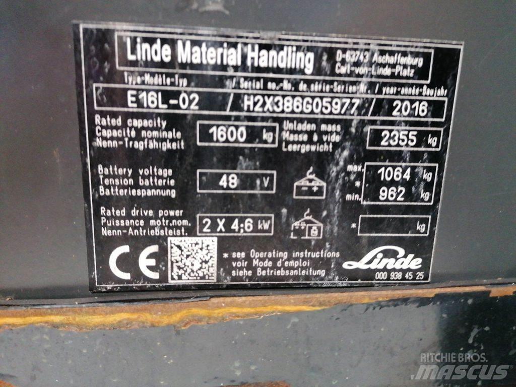 Linde E16L-02 Električni viljuškari
