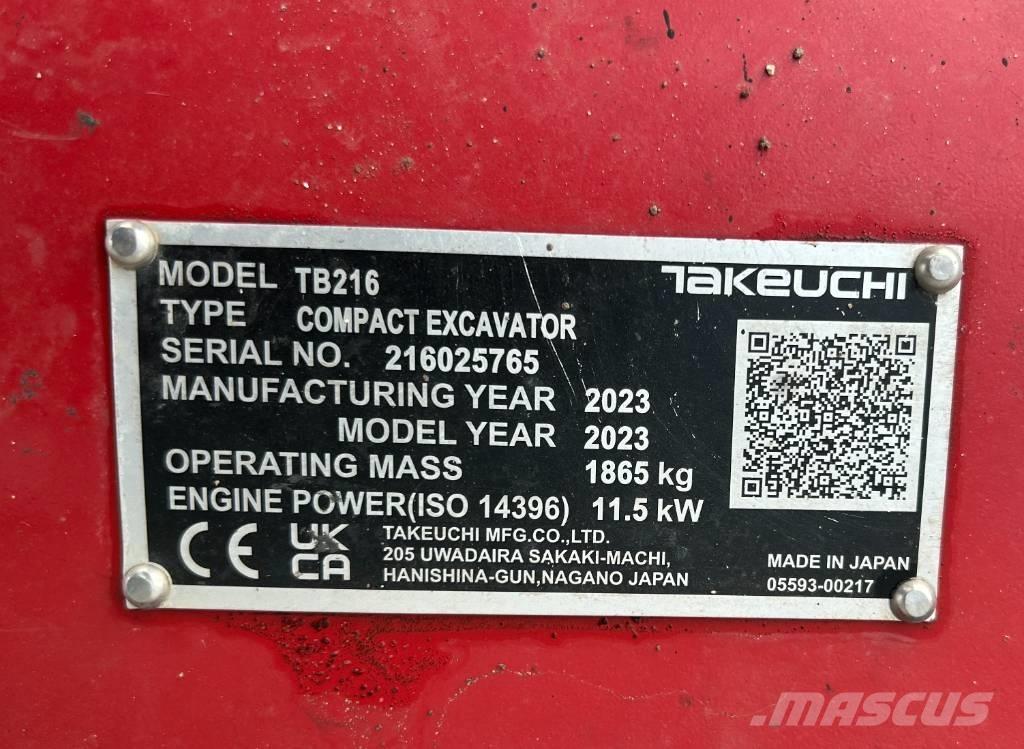 Takeuchi TB 216A V4 Mini bageri < 7t