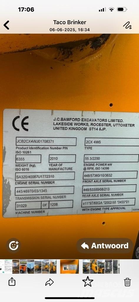 JCB 2 CX 4WS Rovokopači