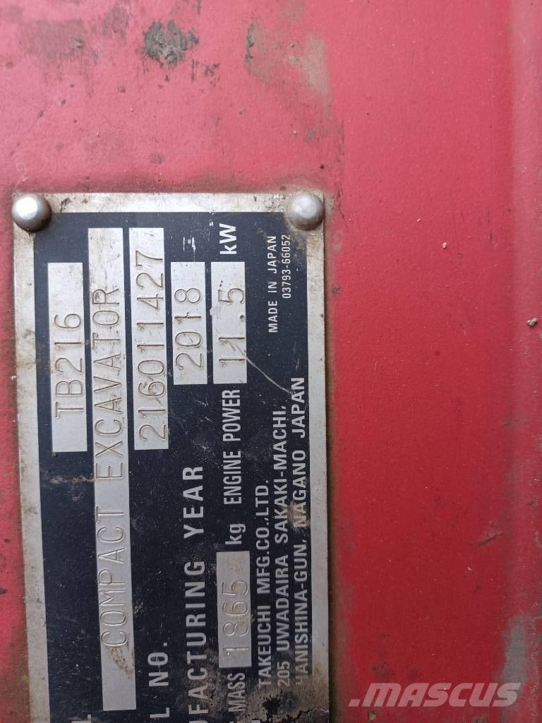 Takeuchi TB 216 Mini bageri < 7t