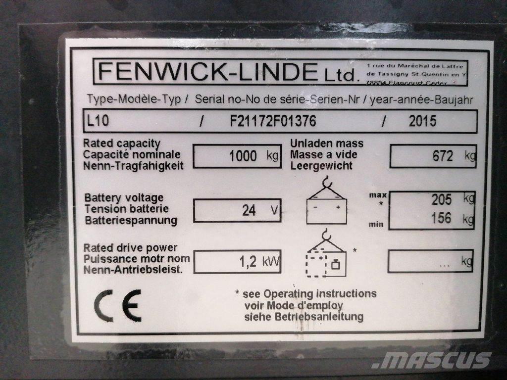 Linde L10 Ručni električni viljuškar