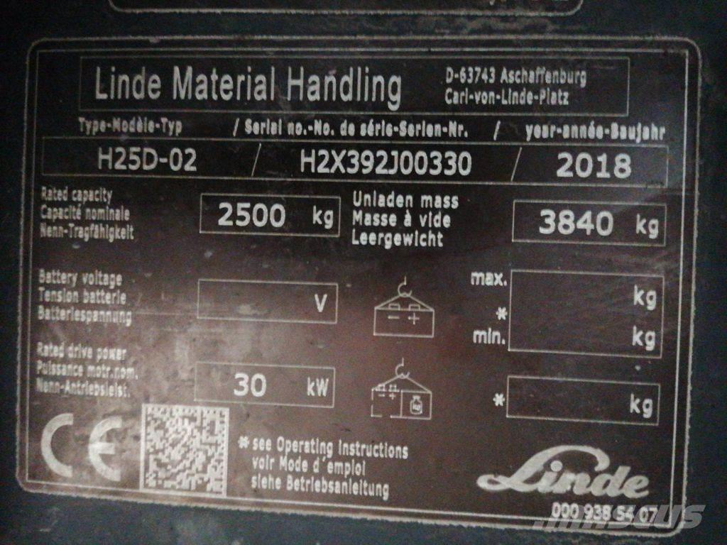 Linde H25D-02 Dizelski viljuškari