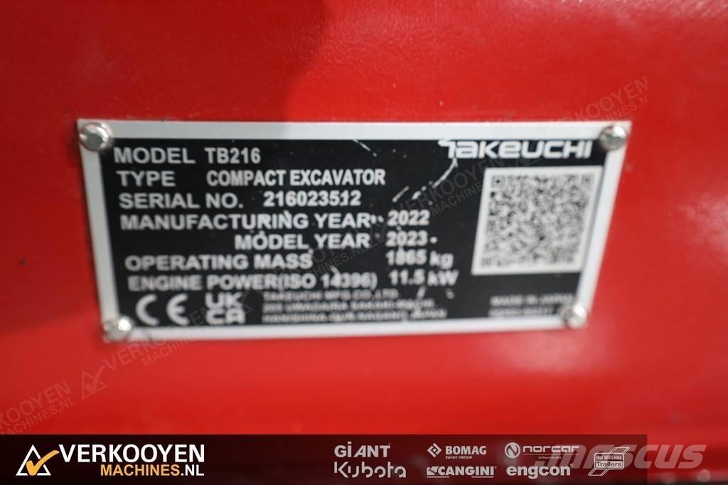 Takeuchi TB216 Mini bageri < 7t