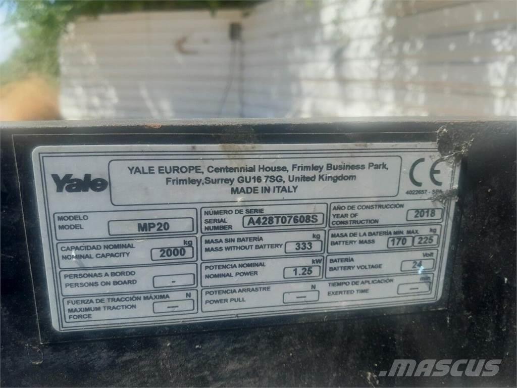 Yale MP20 Nisko podizni električni viljuškar