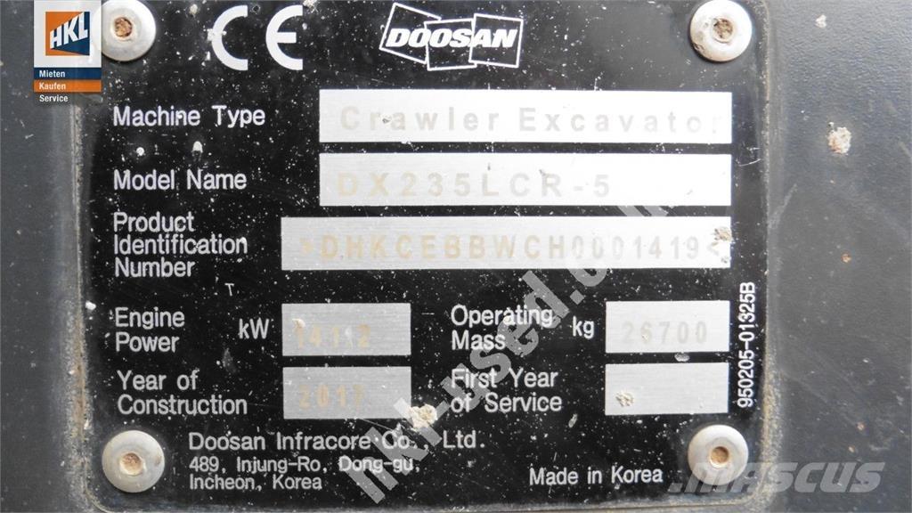 Doosan DX 235 LCR-5 Bageri guseničari