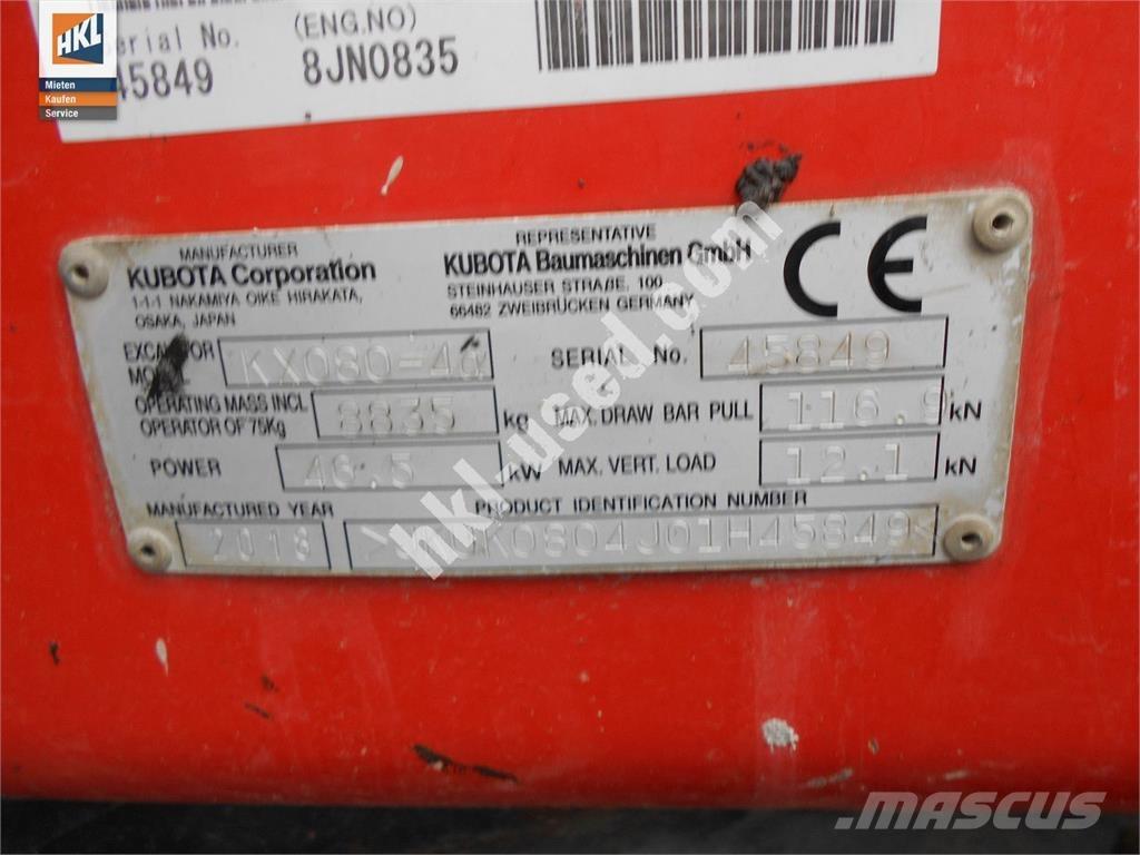 Kubota KX 080-4 Mini bageri < 7t