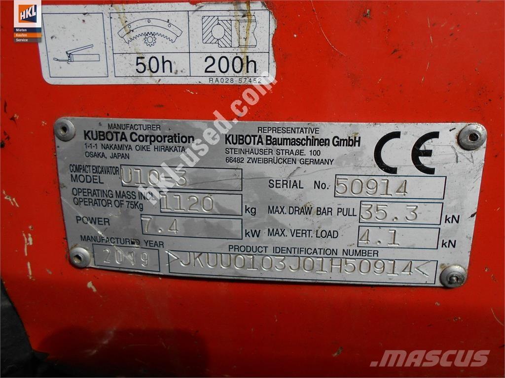 Kubota U 10-3 Mini bageri < 7t
