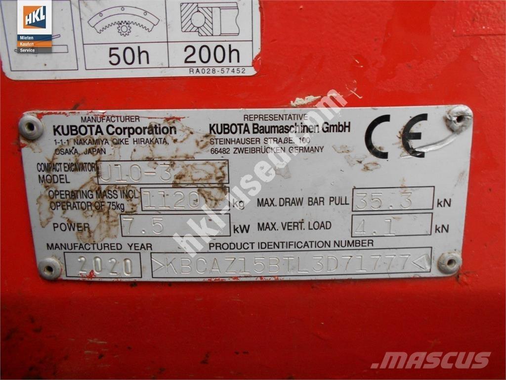 Kubota U 10-3 Mini bageri < 7t