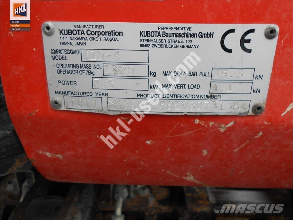 Kubota U 10-3 Mini bageri < 7t