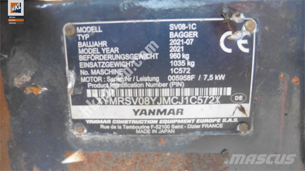 Yanmar SV 08-1C Mini bageri < 7t