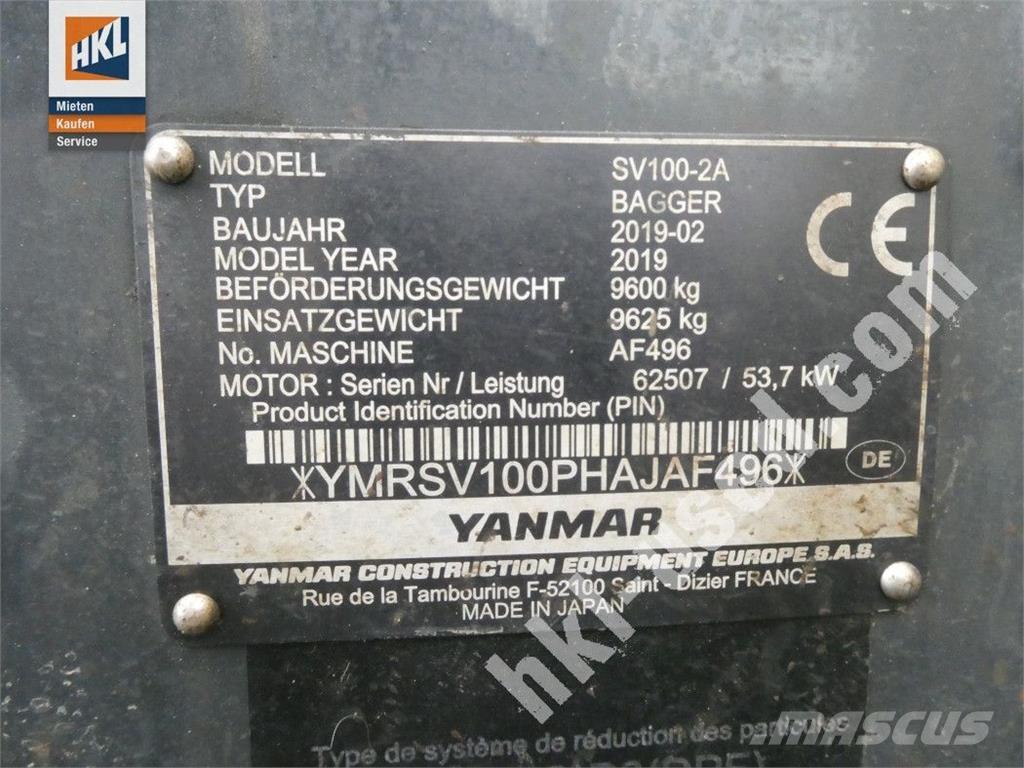 Yanmar SV 100-2 Mini bageri < 7t