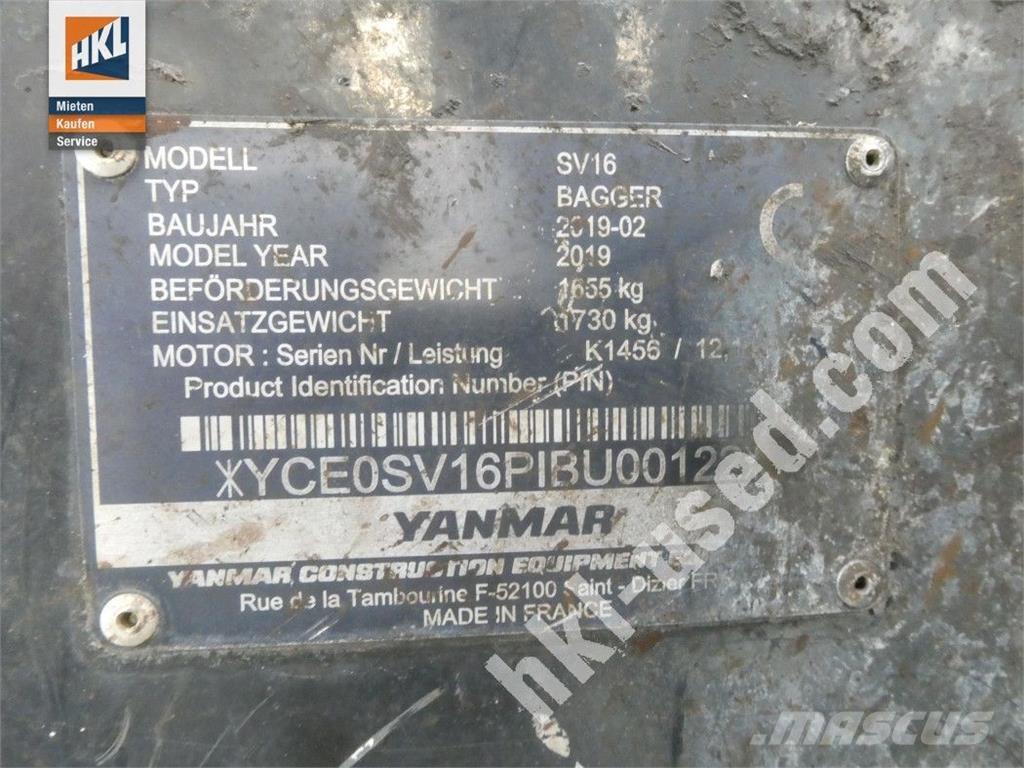Yanmar SV 16 Mini bageri < 7t