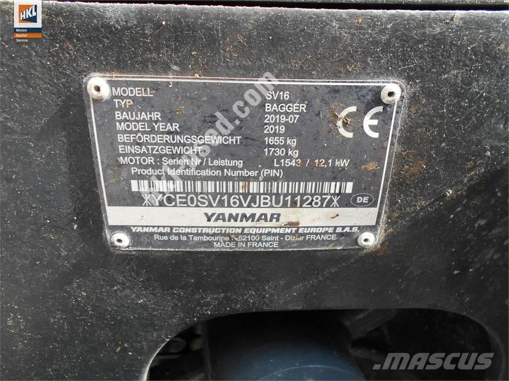 Yanmar SV 16 Mini bageri < 7t