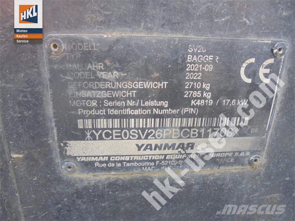 Yanmar SV 26 Mini bageri < 7t