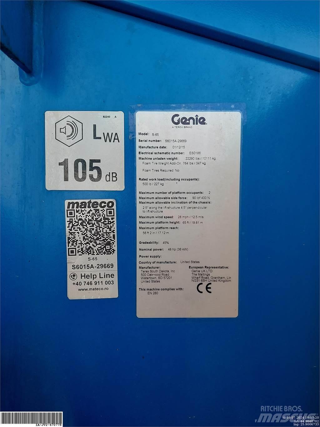 Genie S-65 Teleskopske podizne platforme