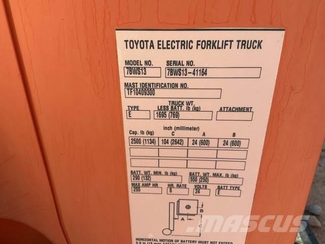 Toyota 7BWS13 Električni viljuškari