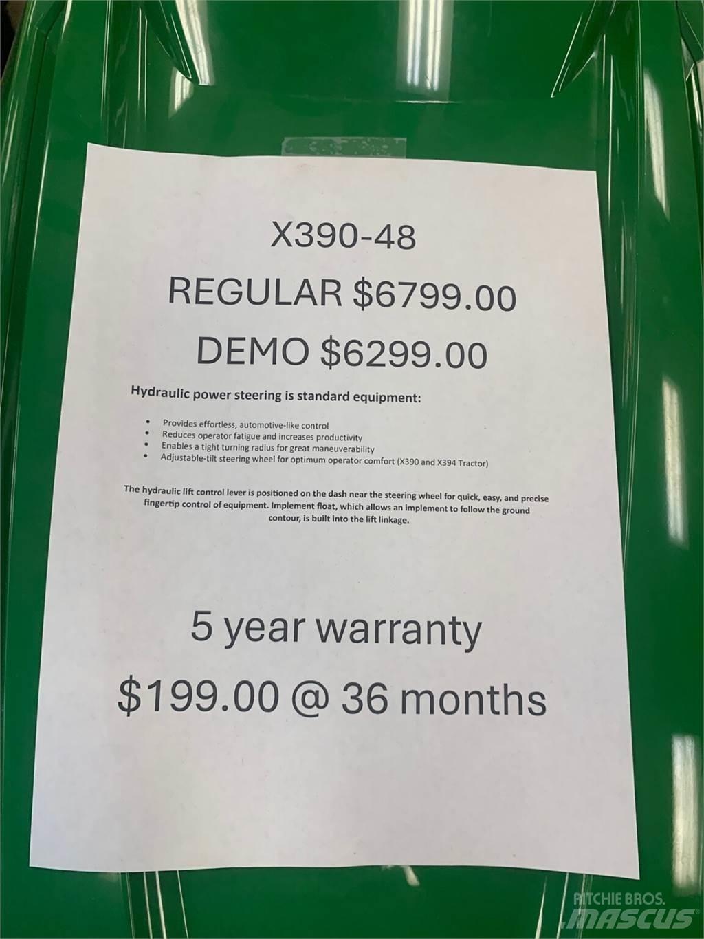 John Deere X390 Manji traktori