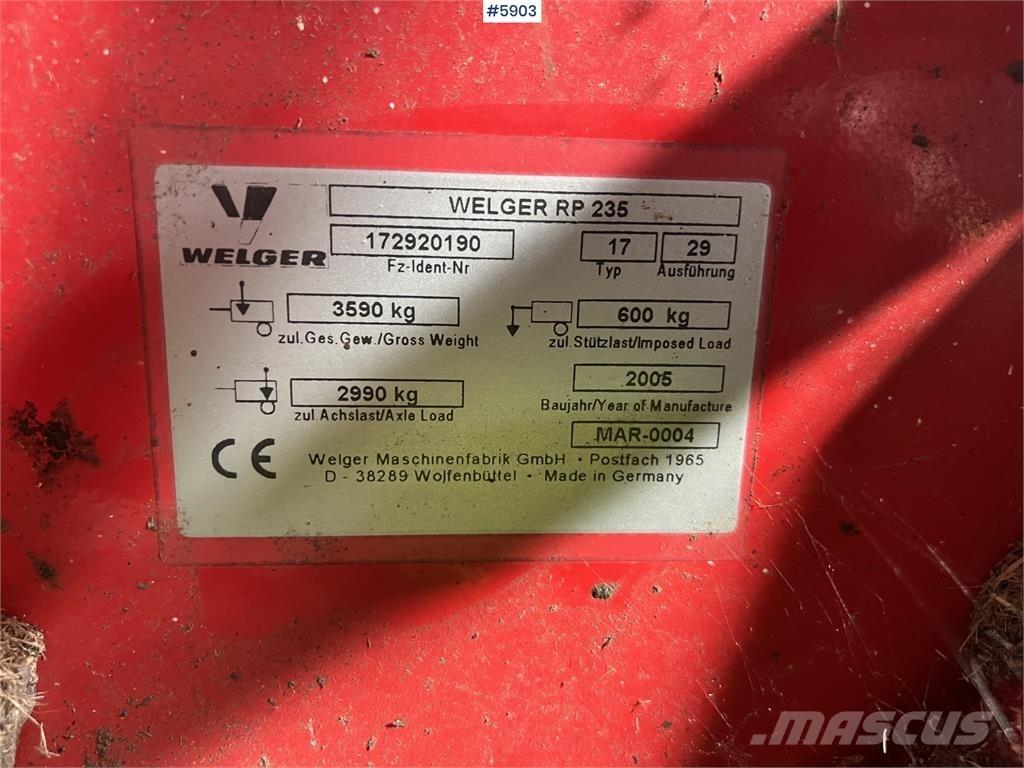 Welger RP 235 Ostala oprema za žetvu