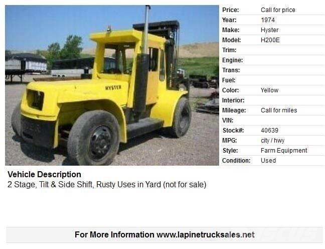 Hyster H200E Viljuškari - ostalo