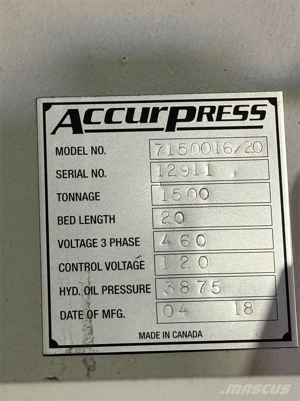  ACCURPRESS 7150016/20 Ostalo za građevinarstvo