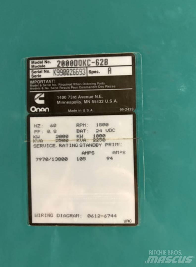 Cummins 2000DQKC-628 Dizel generatori