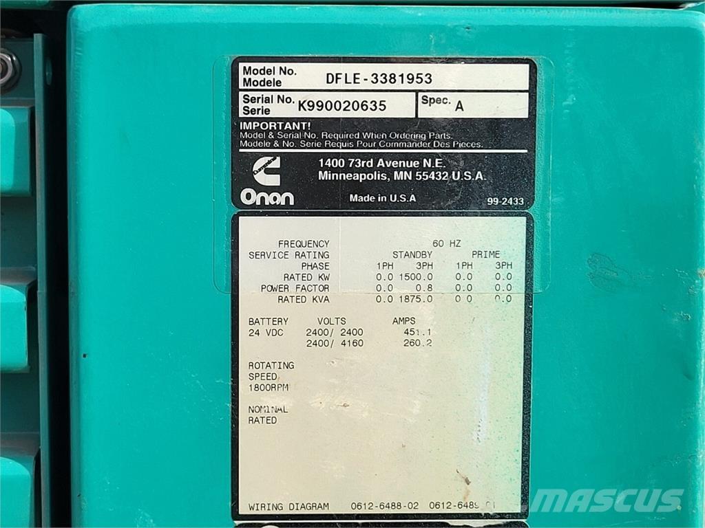 Cummins KTA50-G9 Dizel generatori