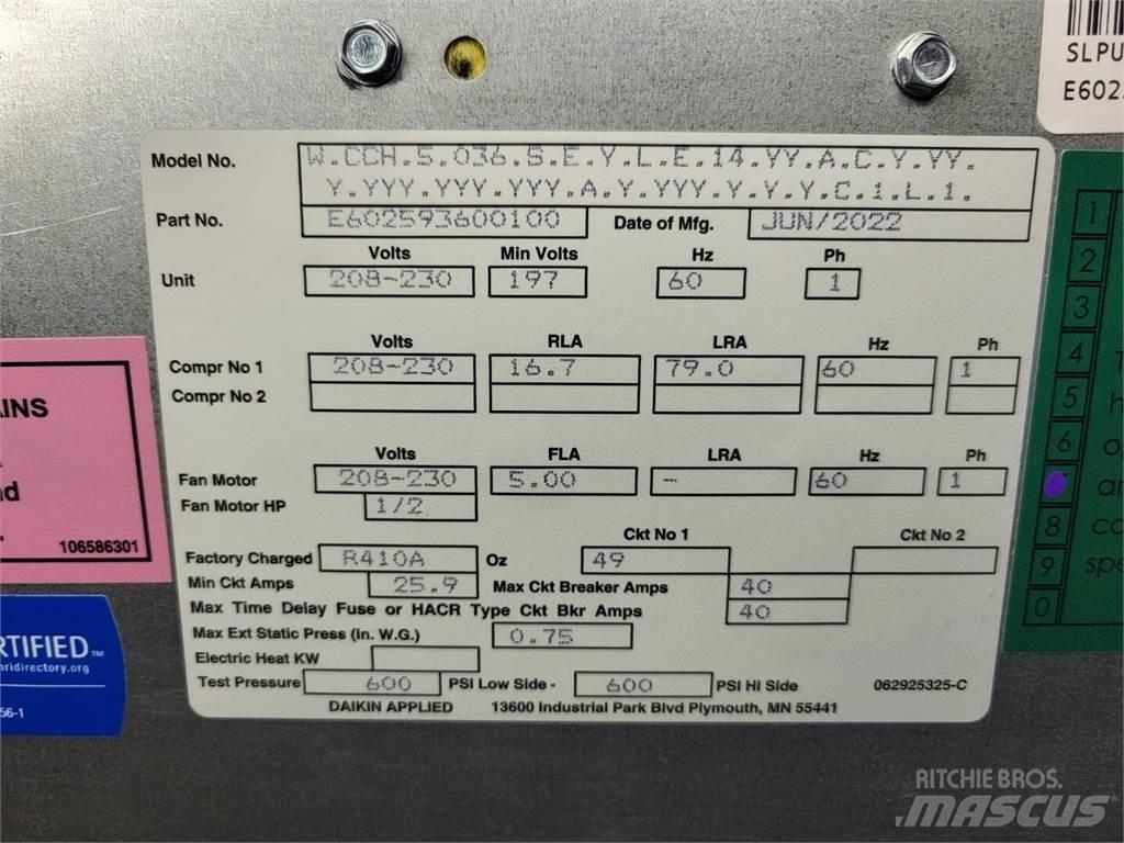  DAIKIN Enfinity 036 Polovna oprema za grejanje i odmrzavanje