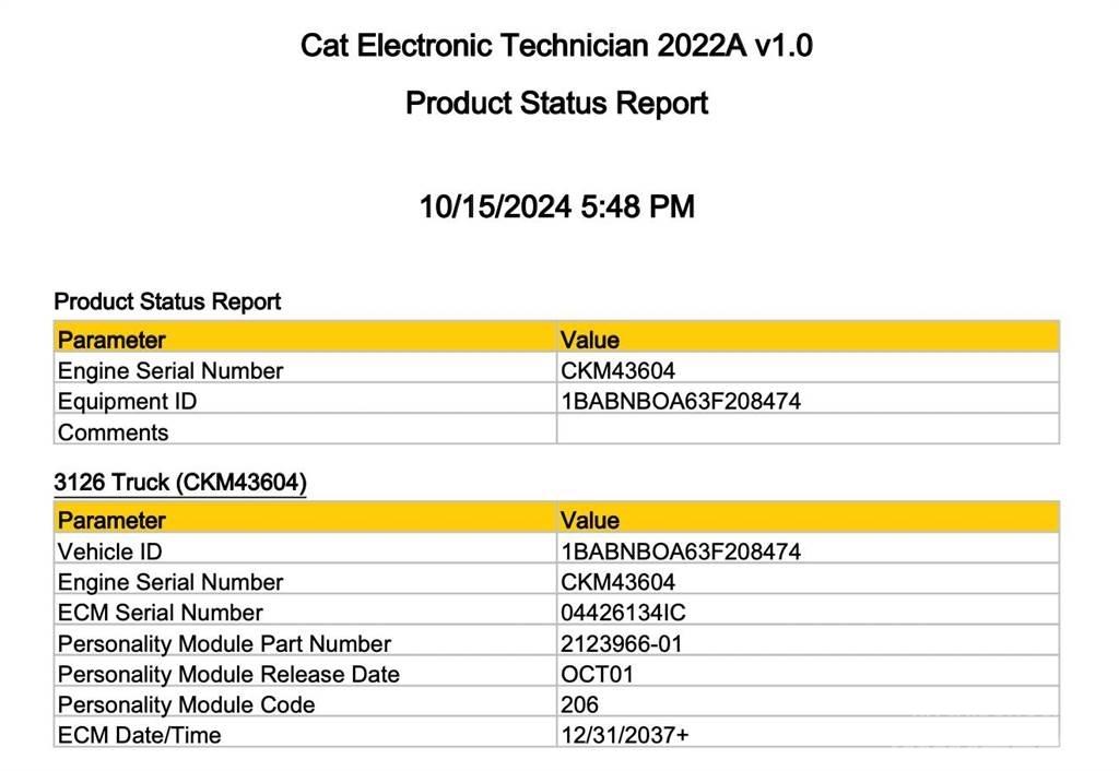 CAT 3126 Elektronika