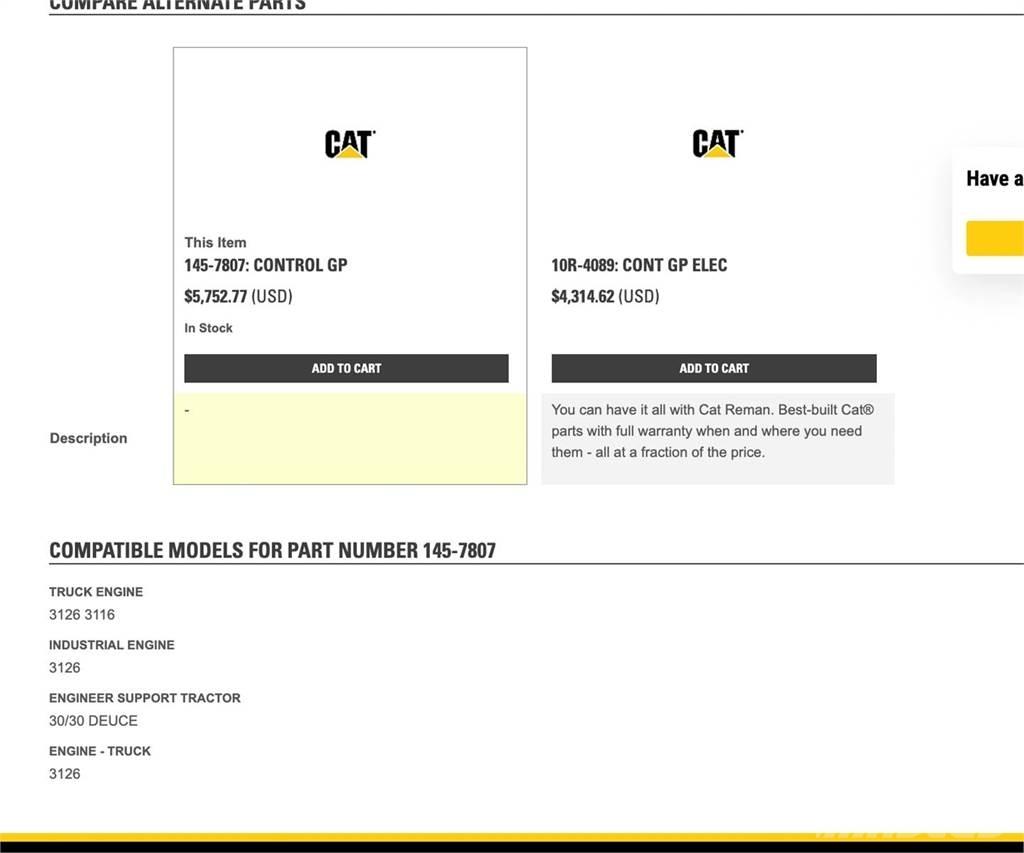 CAT 3126 Elektronika