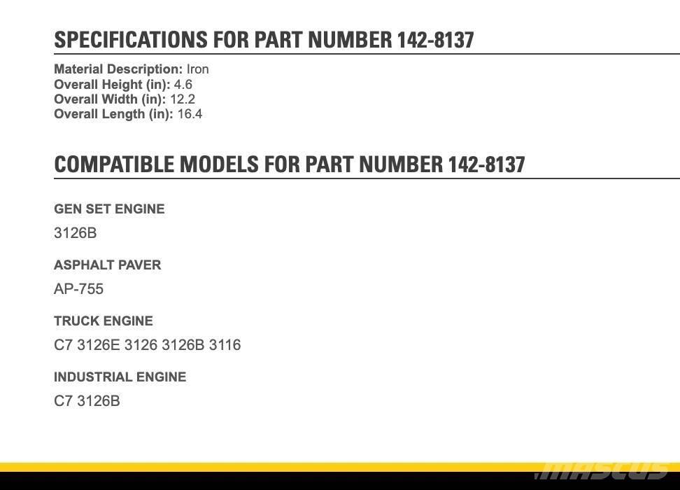 CAT 3126 Ostale kargo komponente
