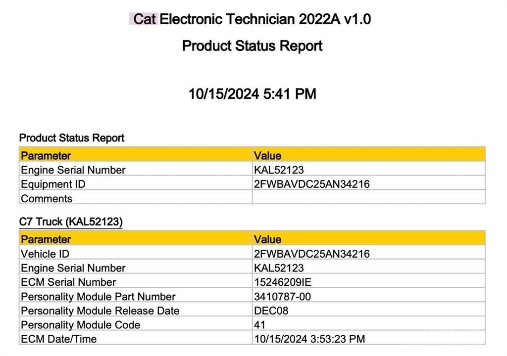 CAT C7 Elektronika